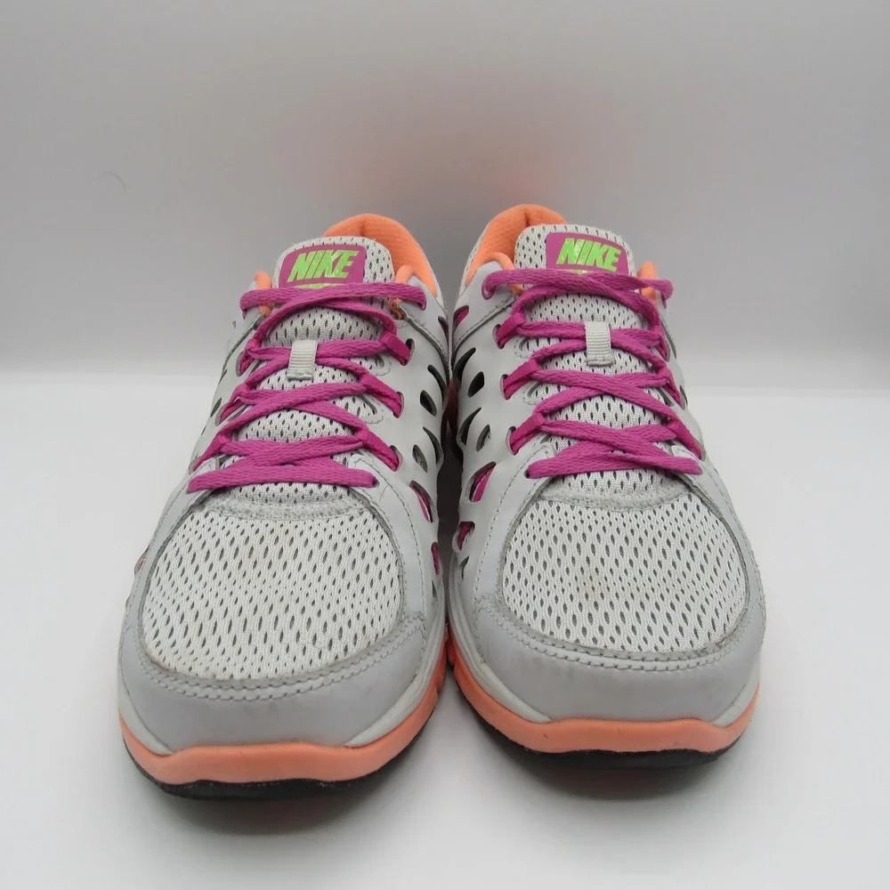 Nike Dual Fusion ST 2 Running Shoes Womens 9.5 Grey Pink Peach  599564-003